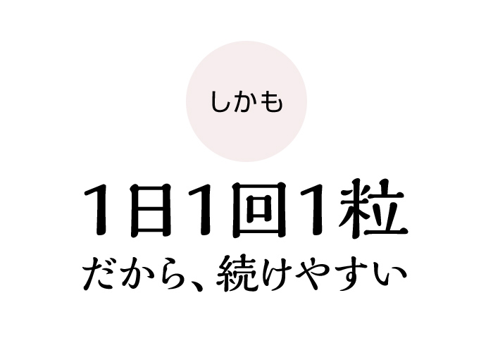 １日１回１粒だから、続けやすい